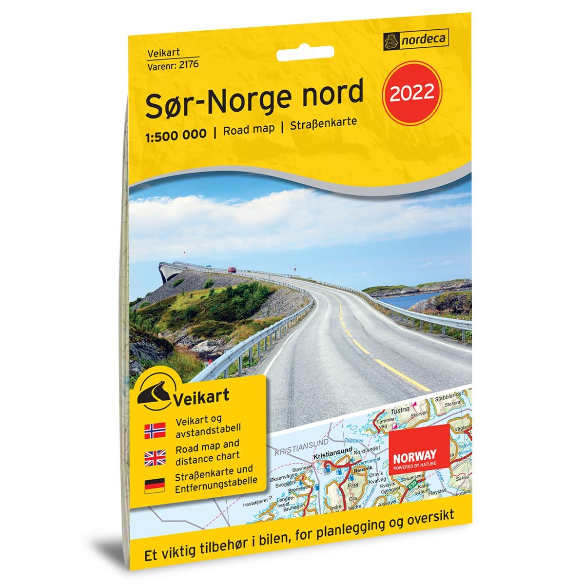 Bilde av Veikart Sør-norge Nord