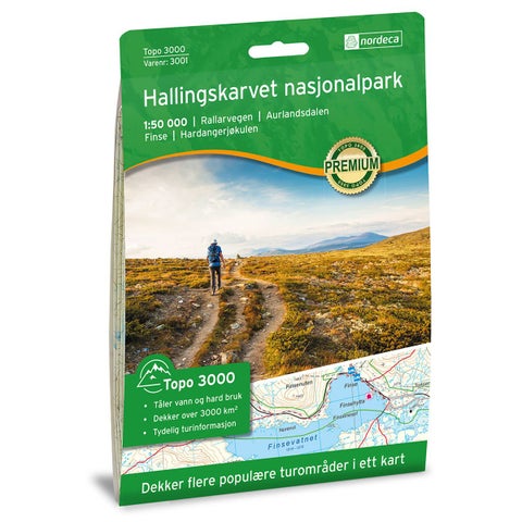 Hallingskarvet nasjonalpark 1:50 000 - Topo 3000