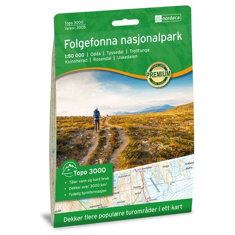 Folgefonna Nasjonalpark 1:50 000 - Topo 3000