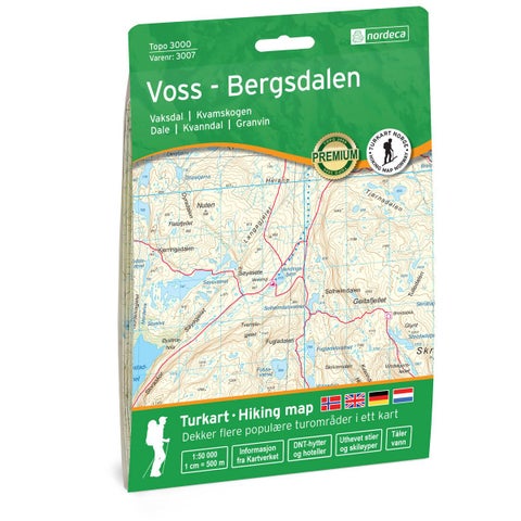 Voss-Bergsdalen 1:50 000 - Topo 3000