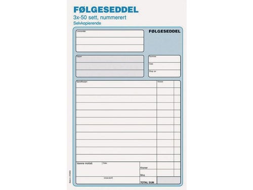 Følgeseddel A5 Emo selvkopi 3x50s num