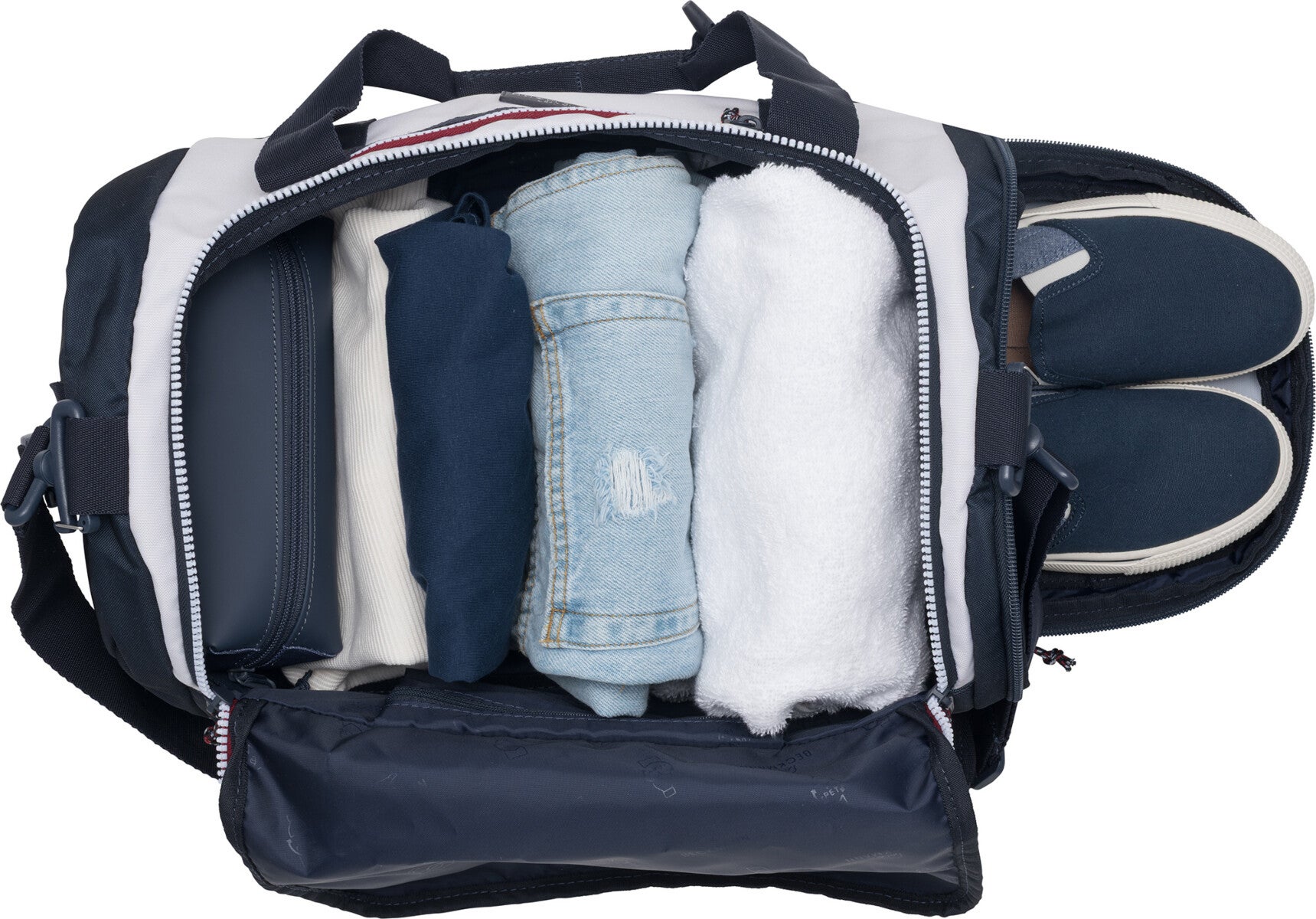 Gymbag 2-7.kl Navy White Sport Duffelbag Beckmann