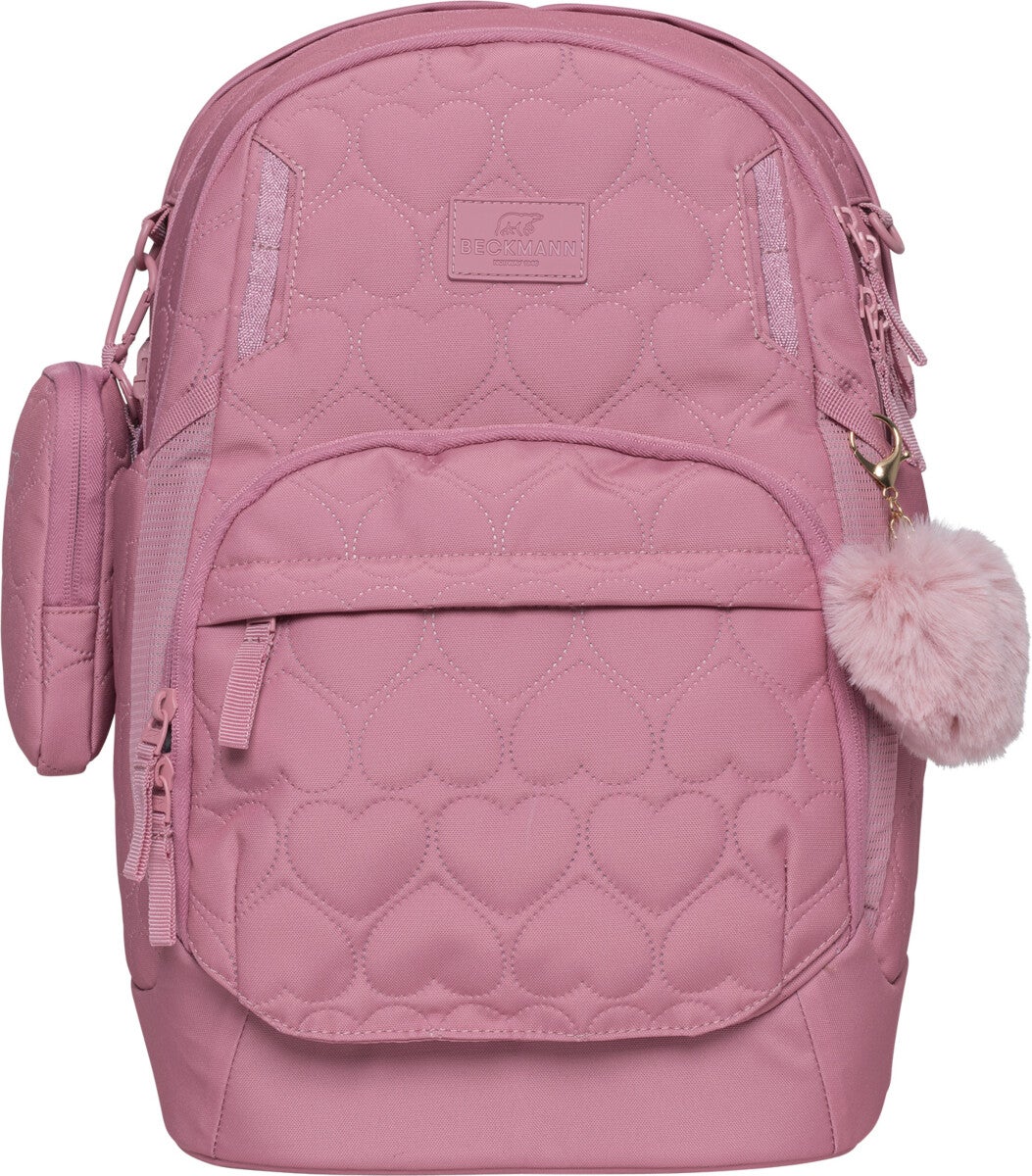 Skolesekk 2-7.kl Padded Hearts Rose Sport Air 30L - Beckmann