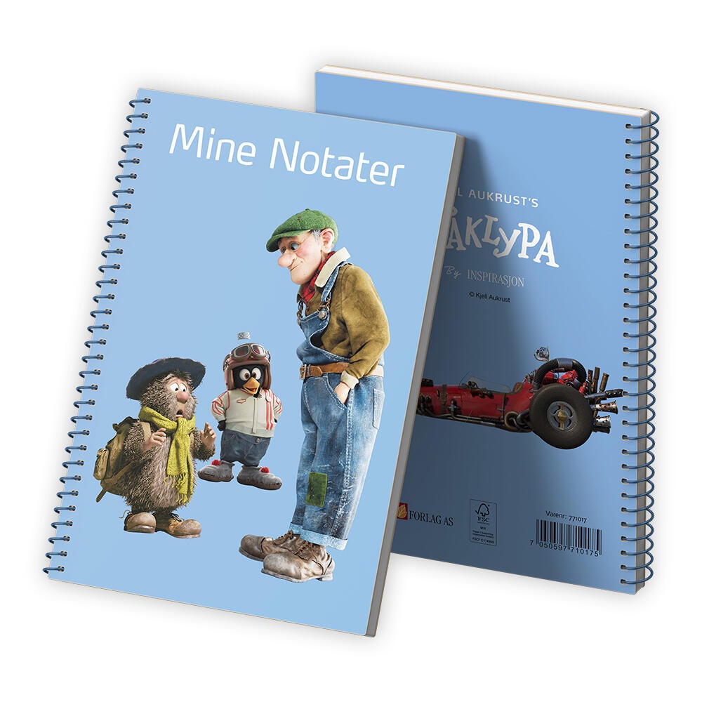 Notatbok Flåklypa A5 Linjert Blå