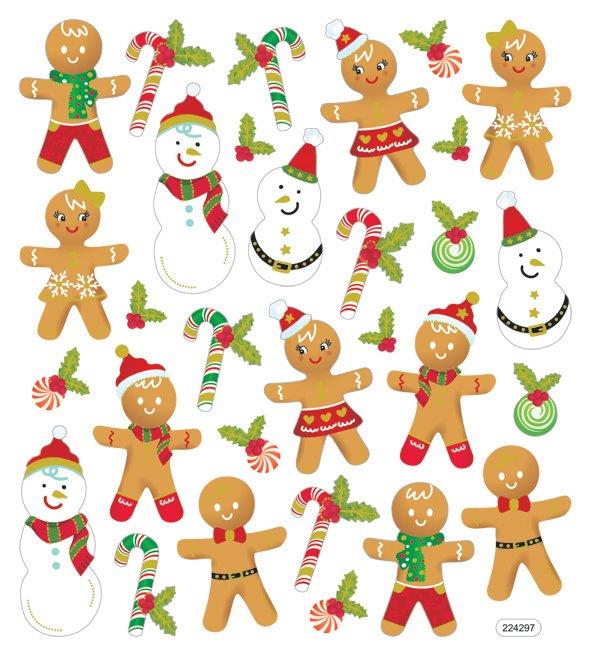 Stickers Pepperkaker Og Snømenn