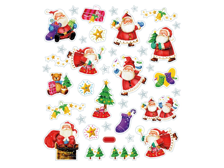 Klistremerker Julenisser med Stjerner