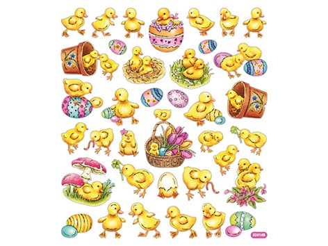 Klistremerker Påskekyllinger - 15x17cm