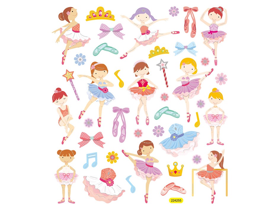 Klistremerker Ballerina - 15x17cm