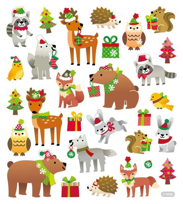 Klistremerker Jul i Skogen