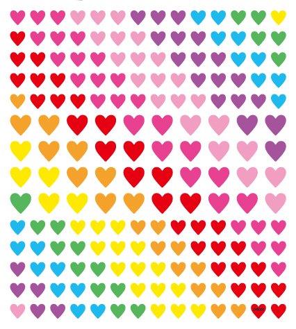 Klistremerker Hjerter Små - 15x17cm
