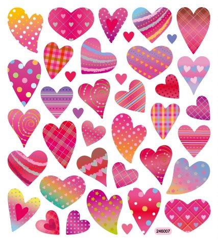 Klistremerker Hjerter - 15x17cm