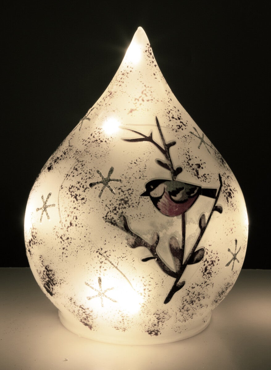 Lyslykt LED Glass Dompapp Hvit