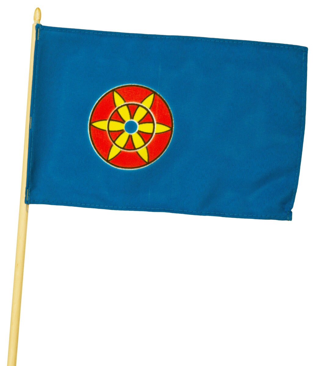 Flagg Kven 25x18cm flaggpinne:60cm