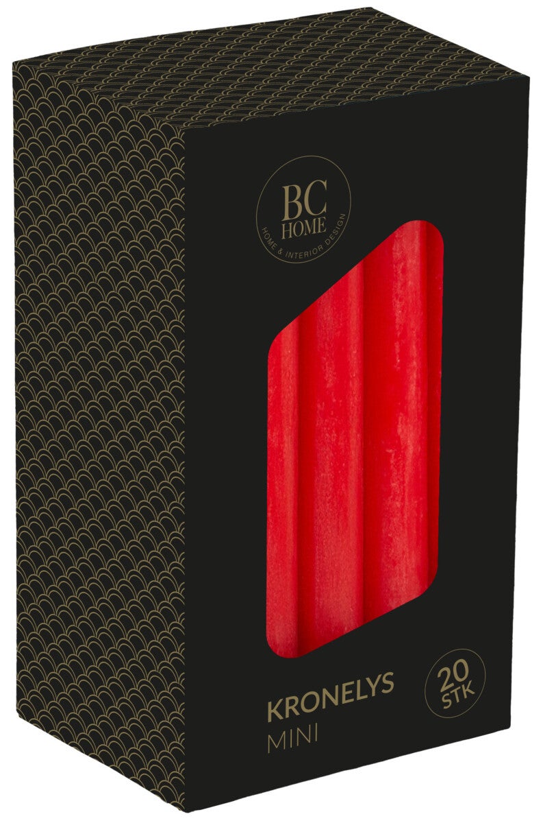 Kronelys Mini 10cm 20stk Rød