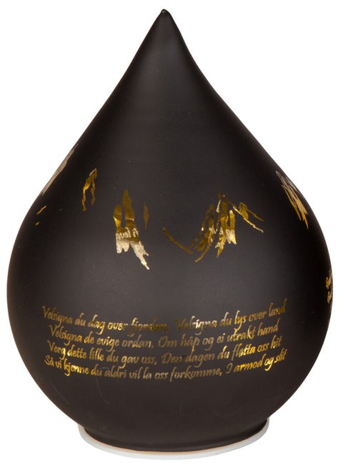 Lyslykt LED Nordnorsk Julesalme Sort Dråpe