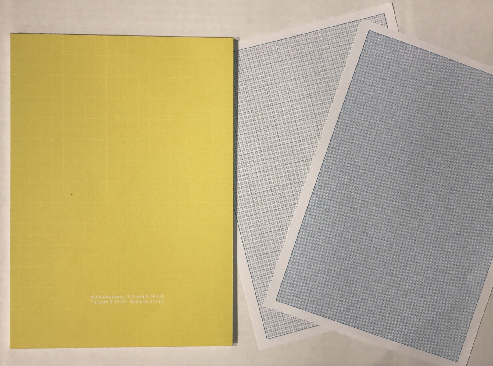 Millimeterblokk A4 30Bl 115G 2-Sidig Gul