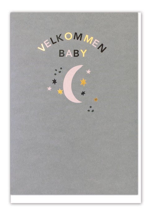 Kort Baby måne stjerner Velkommen baby - SK 8 - Velkommen til verden lille venn