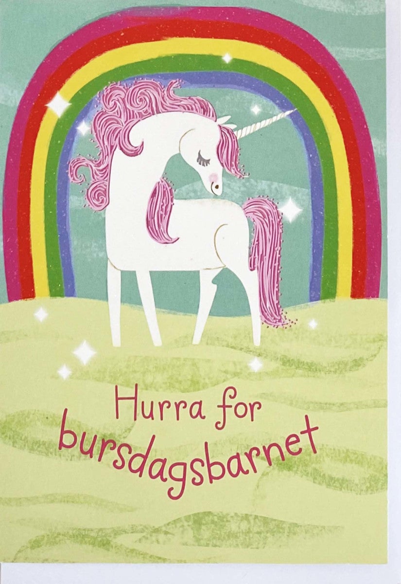 Kort enhjørning - SK 55 - Hurra for bursdagsbarnet