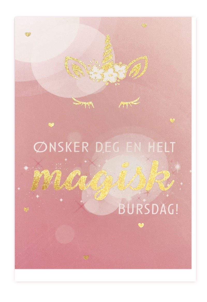 Kort Enhjørning - Ha en magisk bursdag