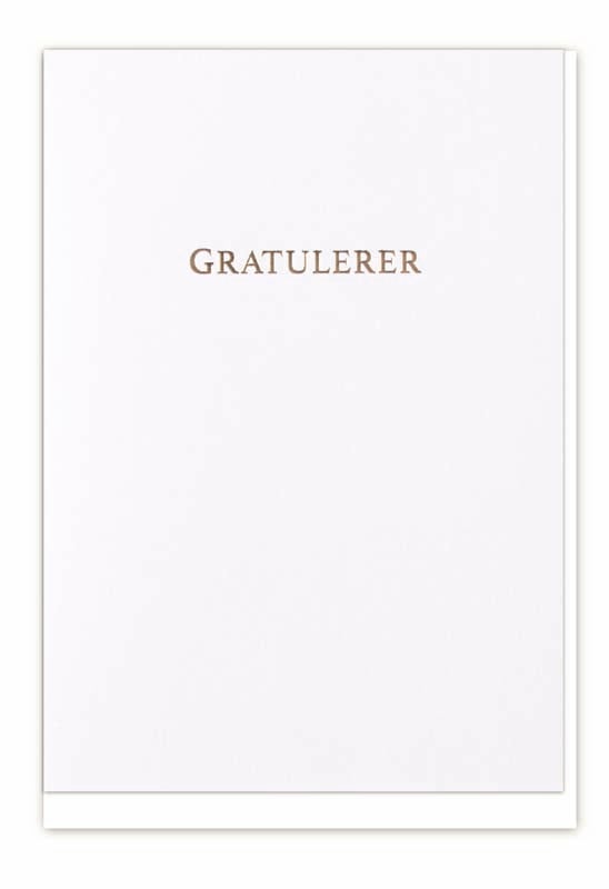 Kort Gratulerer off white