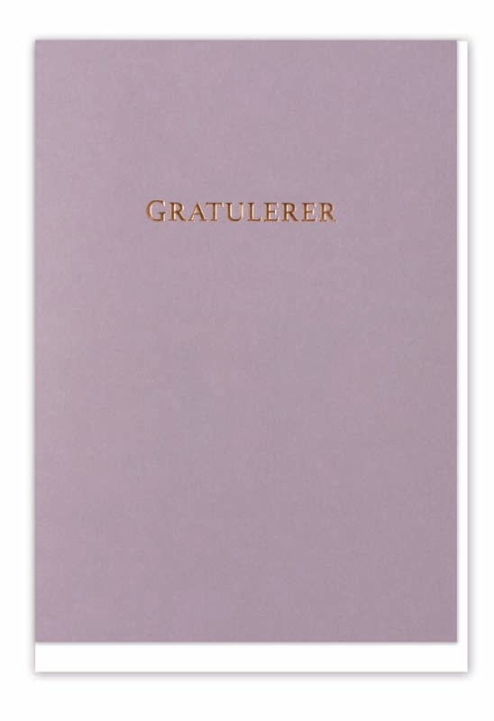 Kort Gratulerer lilla