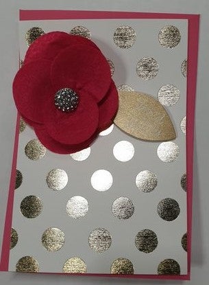 Kort Signature Rød Blomst P40