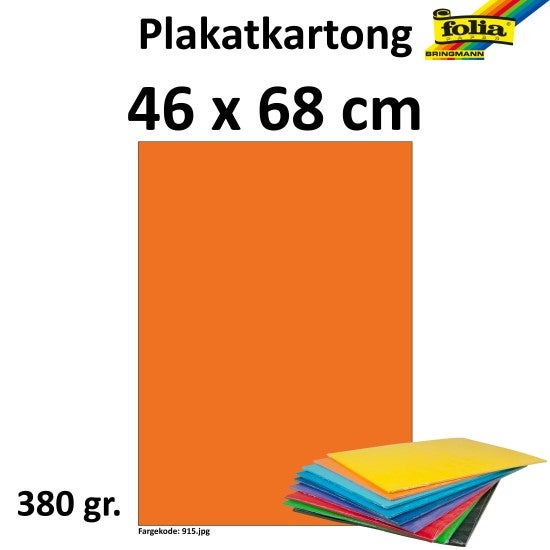Plakatkartong 48X68 380G Fluo Orange
