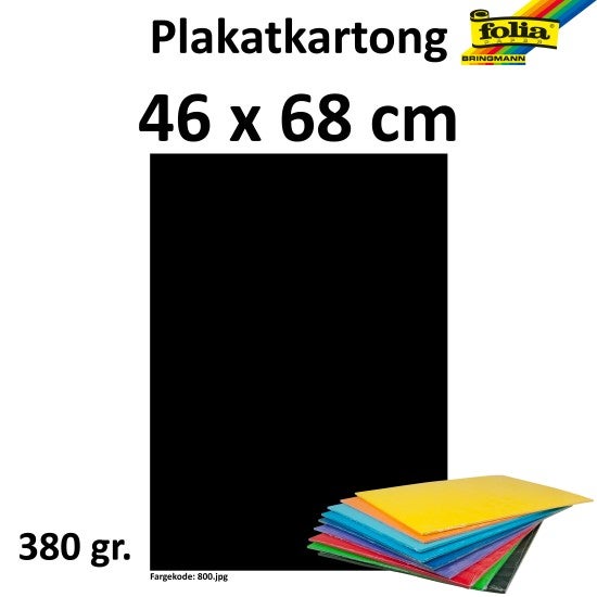 Plakatkartong 48X68 380G Sort