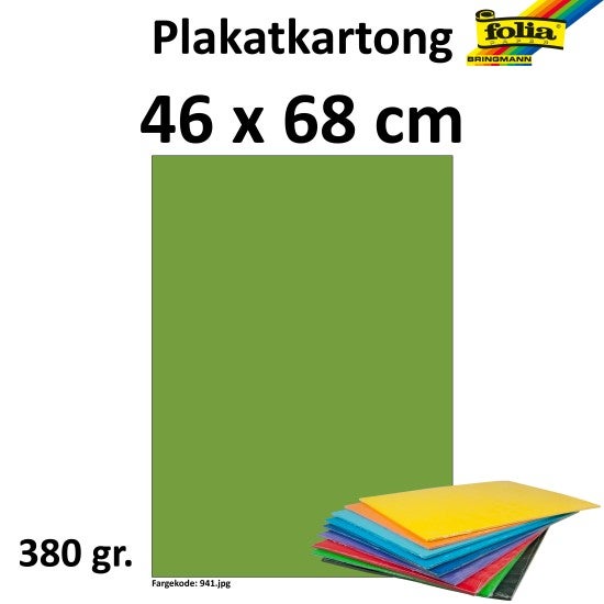 Plakatkartong 48X68 380G Fluo Grønn