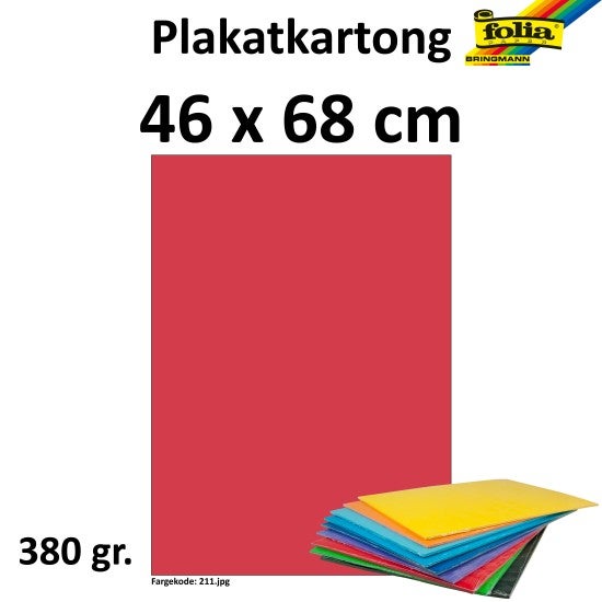 Plakatkartong 48X68 380G Rød