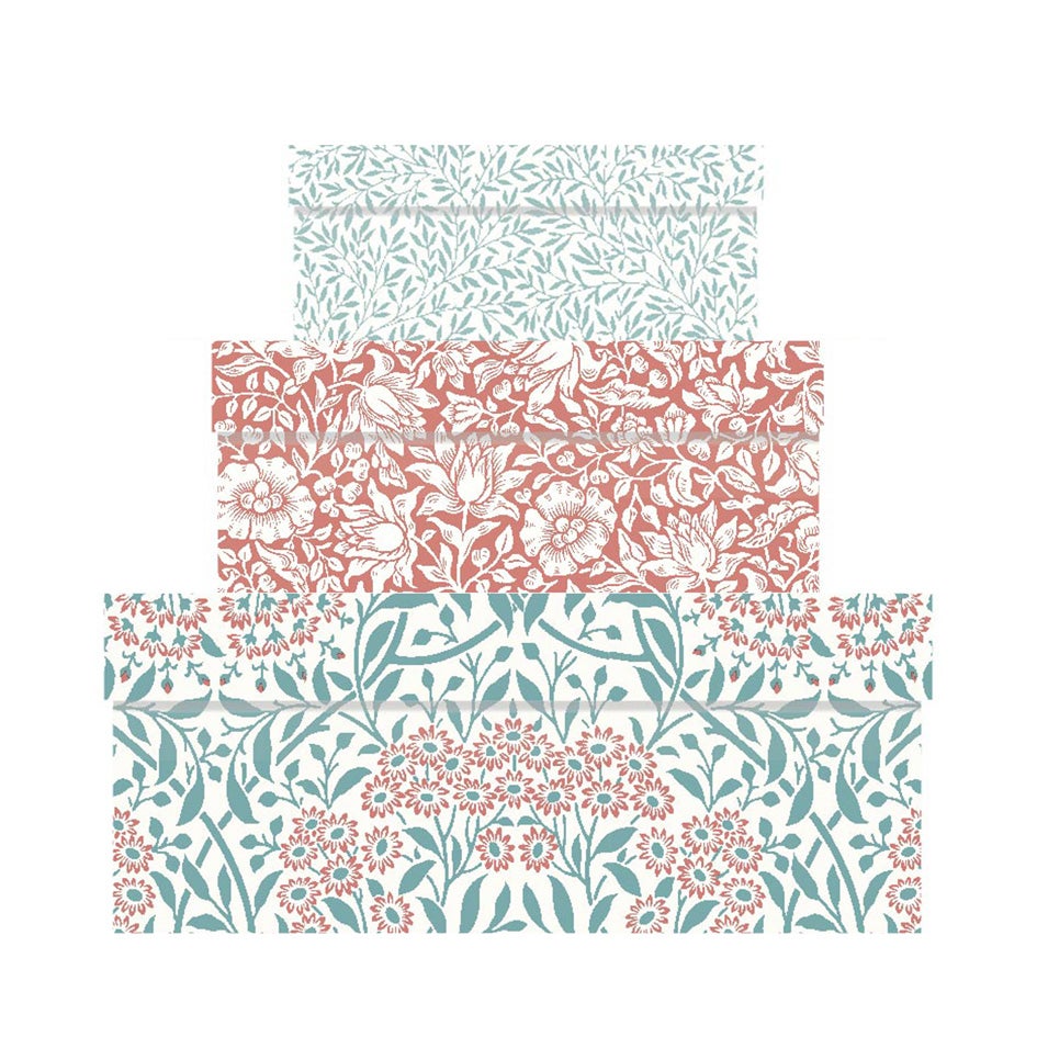 Sett med gaveesker W Morris & Co. Madder Teal (3)