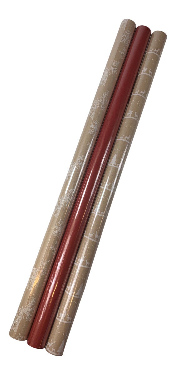 Julepapir 3m X 70cm Kraft 5 Ass