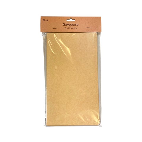 Gavepose brun kraft 8stk 15x27cm