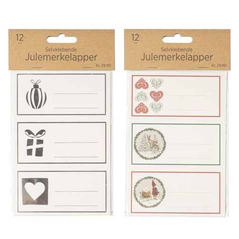 Merkelapper selvklebende jul 12 stk