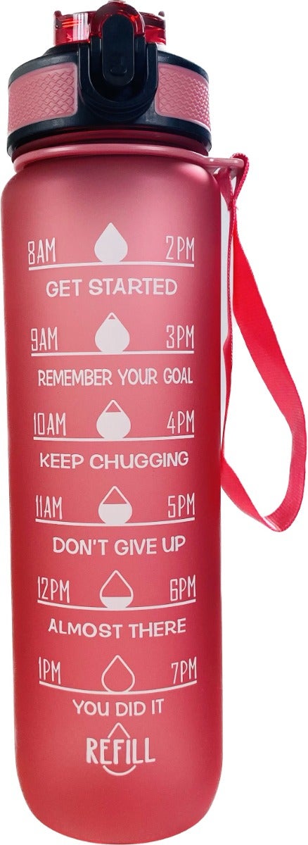 Vannflaske motivasjon Rosa 1L