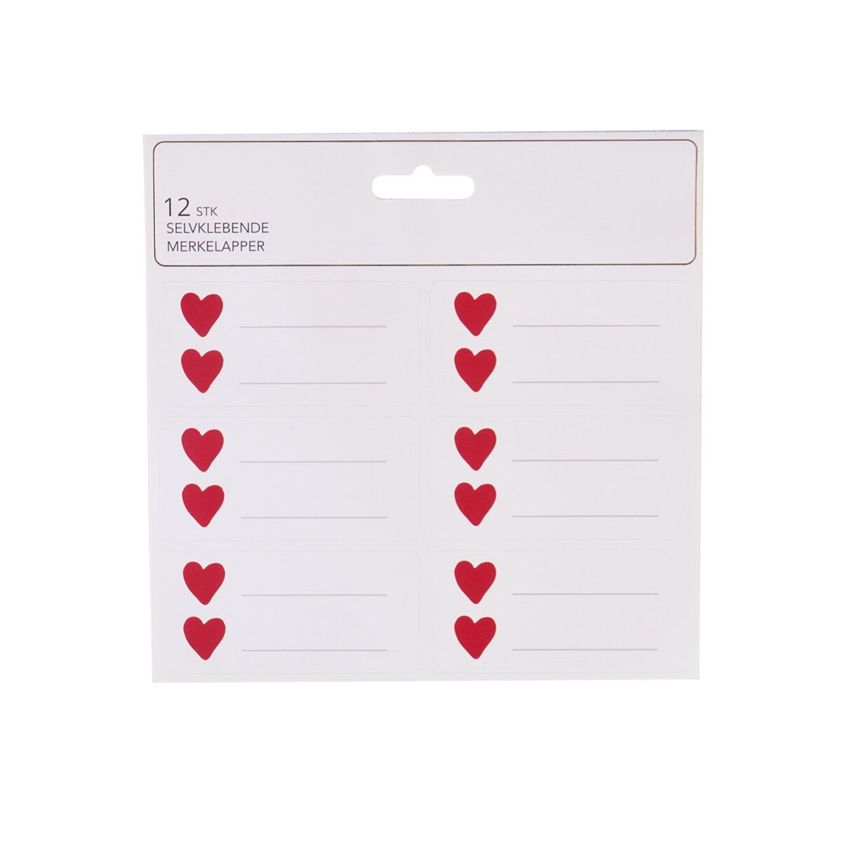 Merkelapper Selvklebende 12 Stk Hjerter