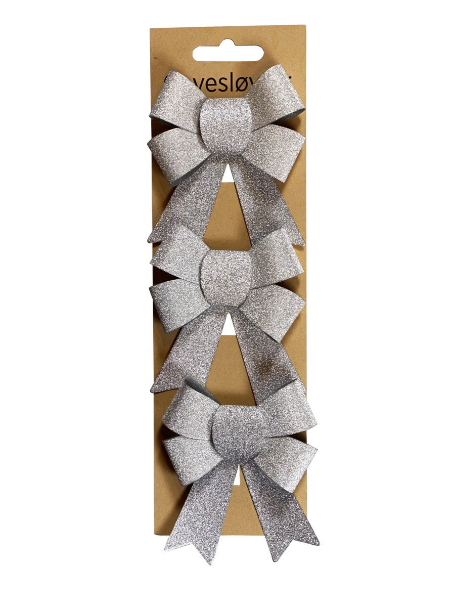 Glittersløyfe sølv