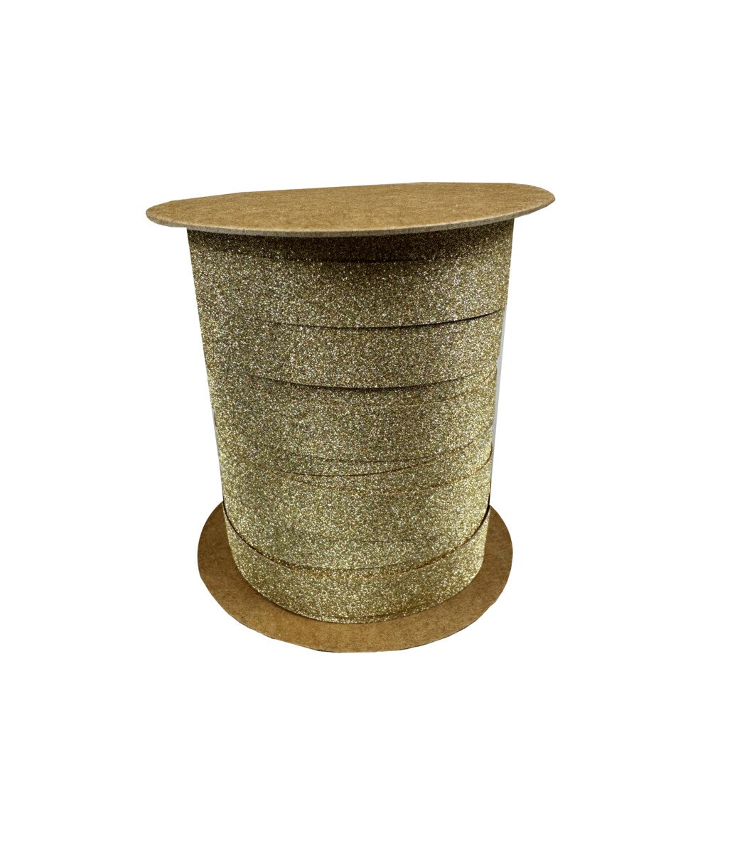 Gavebånd 20m x 10mm  Gull Glitter