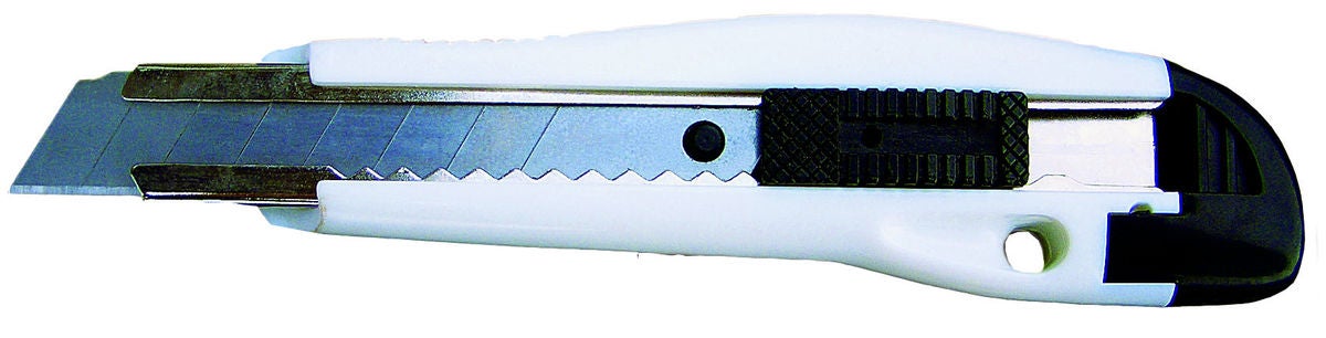 Kniv m/metallforsterket tupp plast 18mm