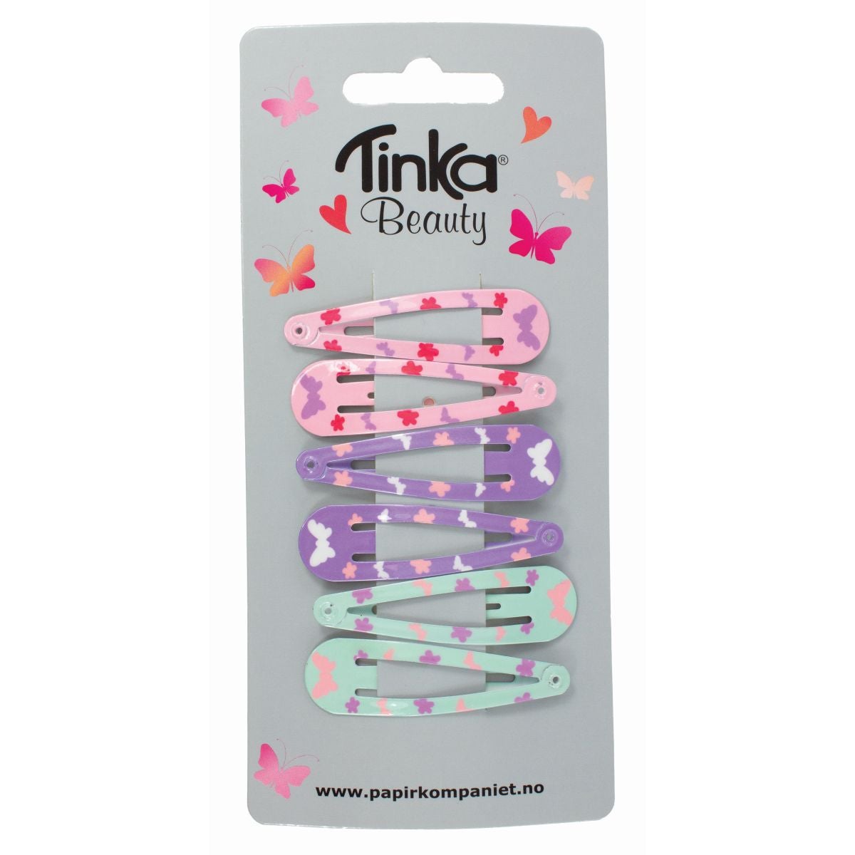 Hårklips glitter/sommerfugl 6 stk