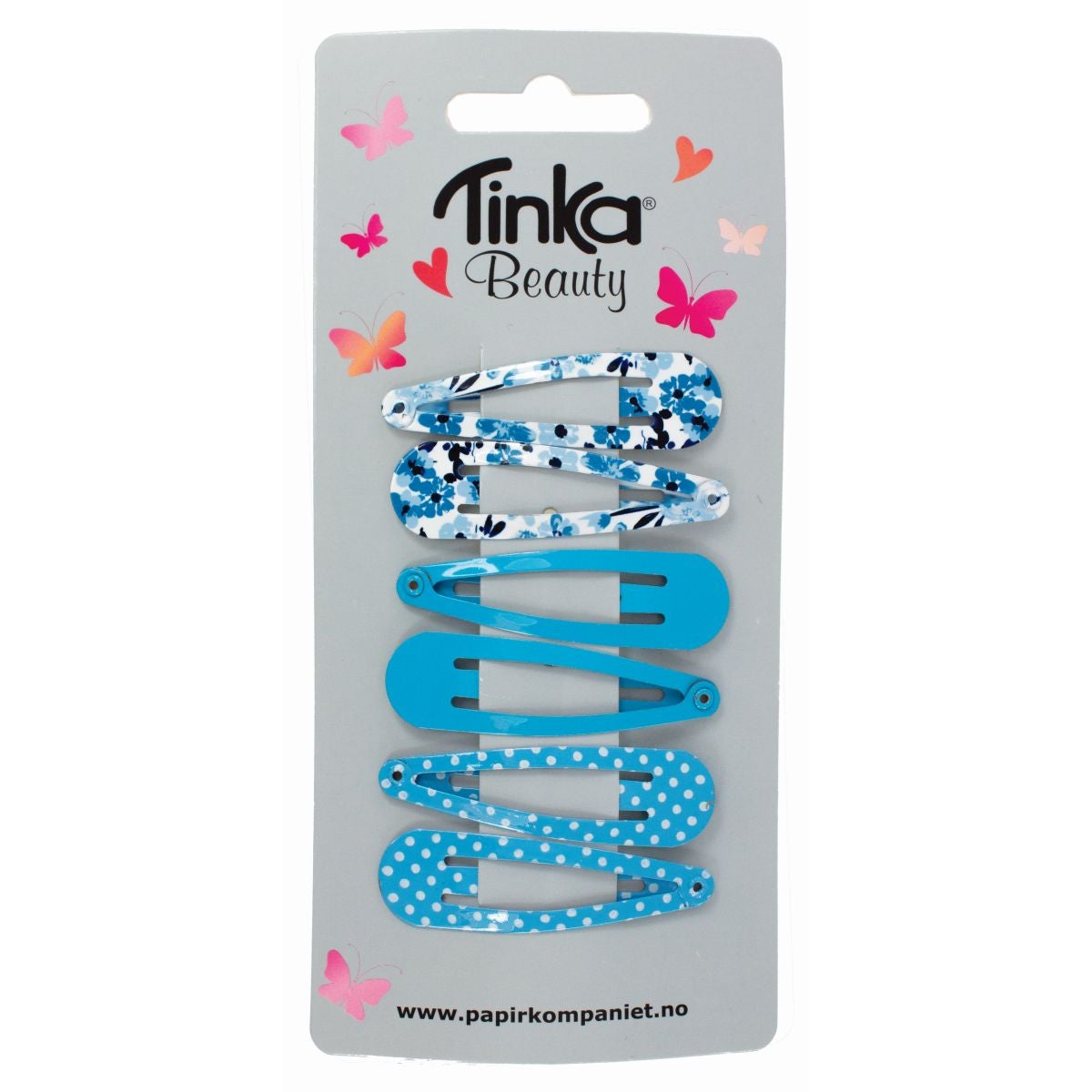 Hårklips blå 6 stk