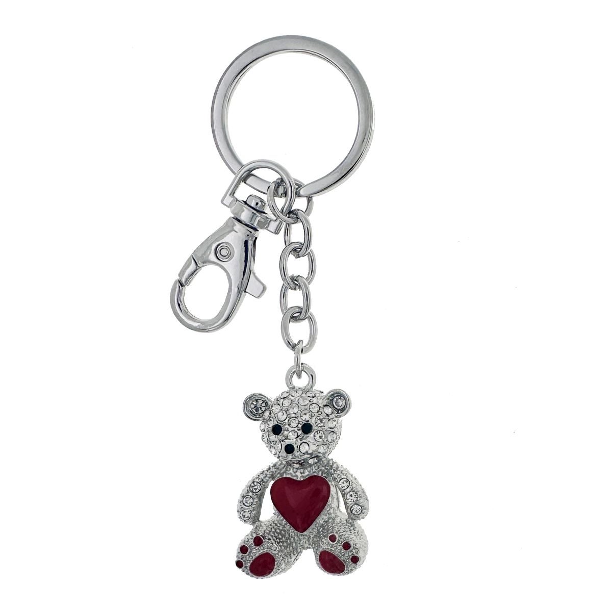Nøkkelring/Bag Charm Rødt Hjerte