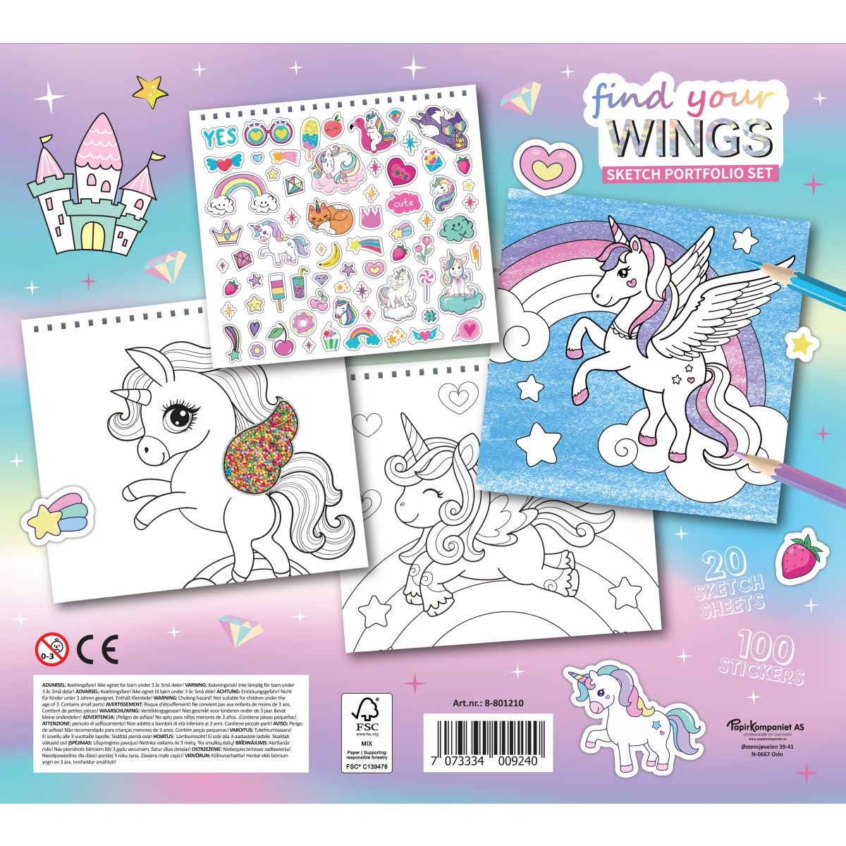 Aktivitetsbok Unicorn 26,5x25cm Tinka