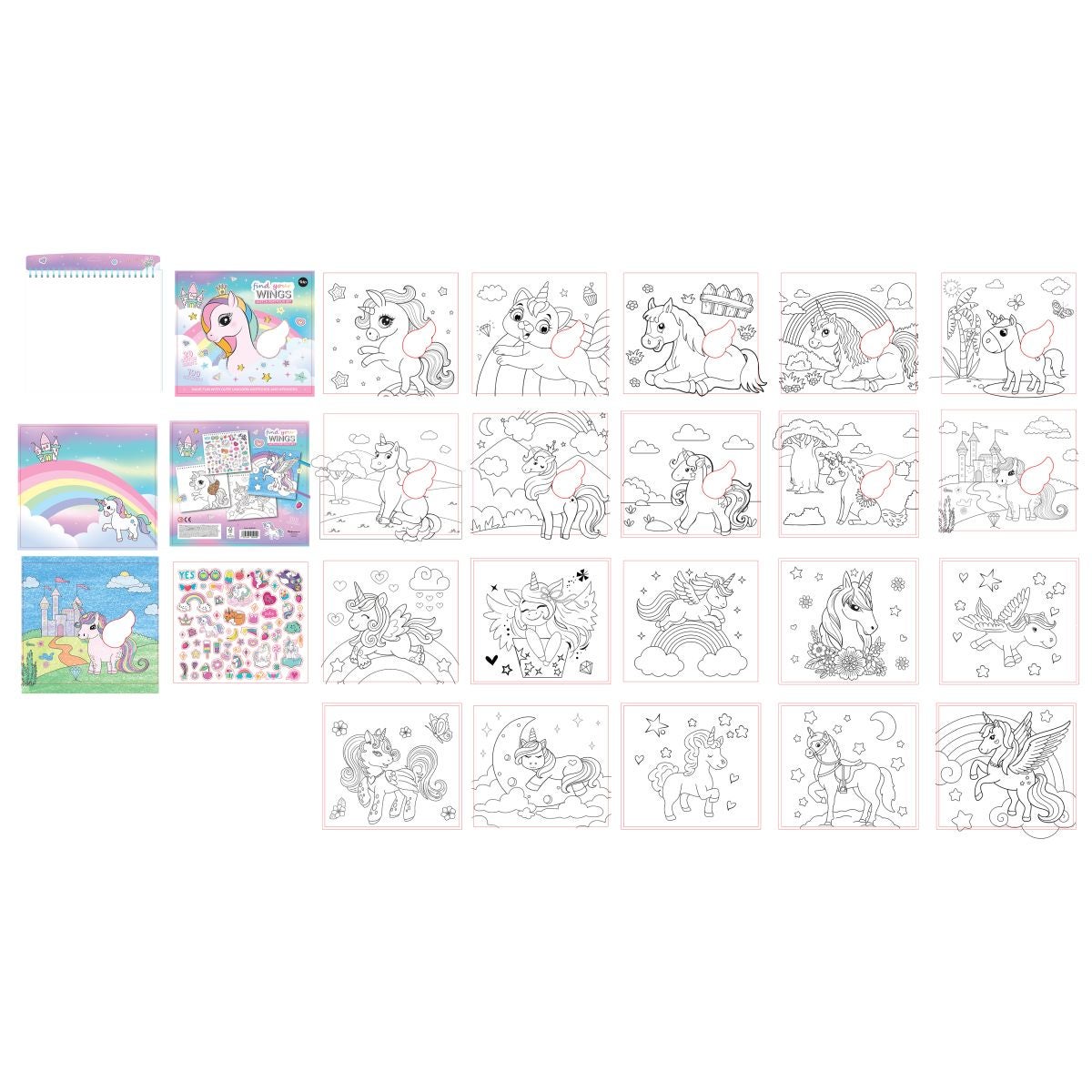 Aktivitetsbok Unicorn 26,5x25cm Tinka