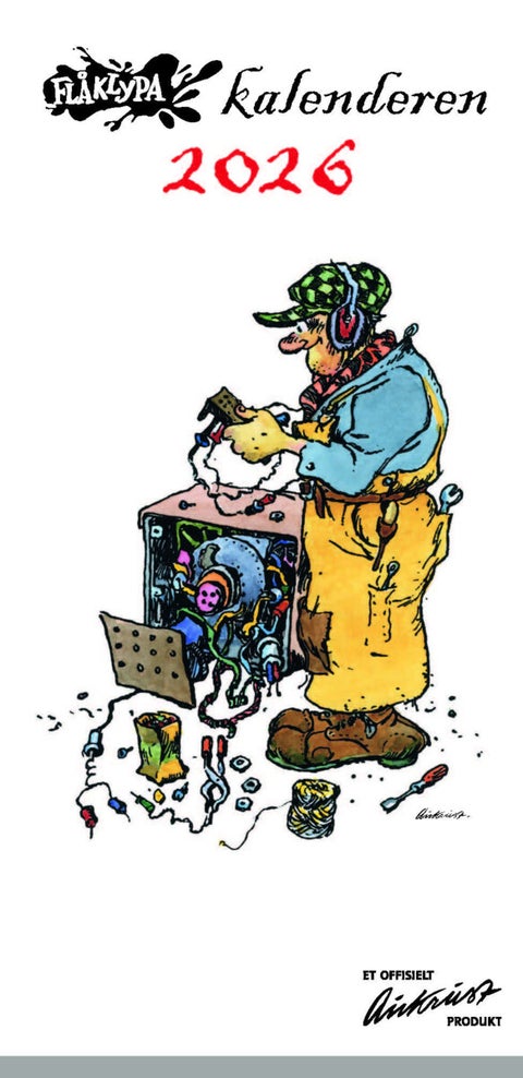 Kalender 2026 Flåklypa 17X34Cm