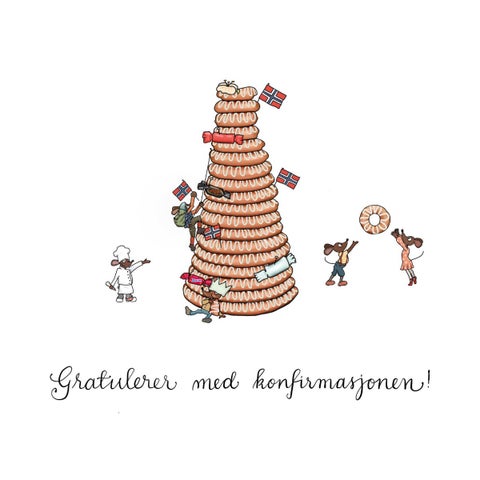Kort konfirmasjon Kransekake Talén