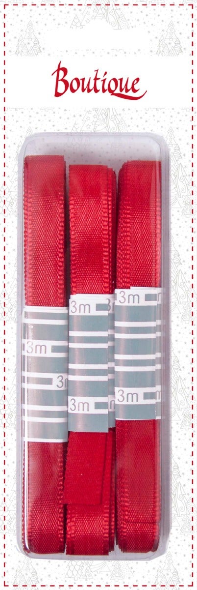 Silkebånd 3m x 2cm rød