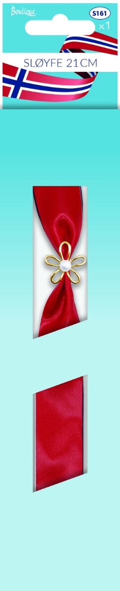 Sløyfe 21 cm perleblomst