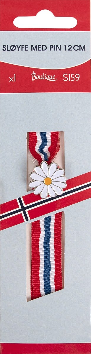 Sløyfe m/blomsterpin 12 cm