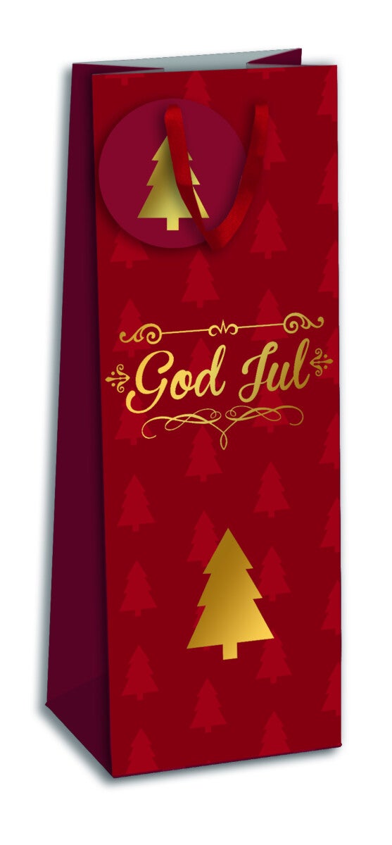 Flaskepose God Jul Blomster